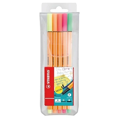 Abbildung von Fineliner STABILO point 88 5er Pack neon