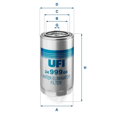 Abbildung von UFI 24.999.00 Kraftstofffilter Filtereinsatz IVECO: EuroCargo I III
