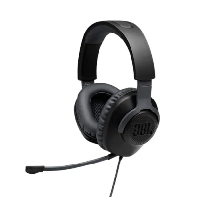Abbildung von JBL Quantum 100 Over Ear Gaming Headset Wired 3,5 mm Klinke mit abnehmbarem Boom Mikrofon Kompatibel vielen Plattformen Schwarz