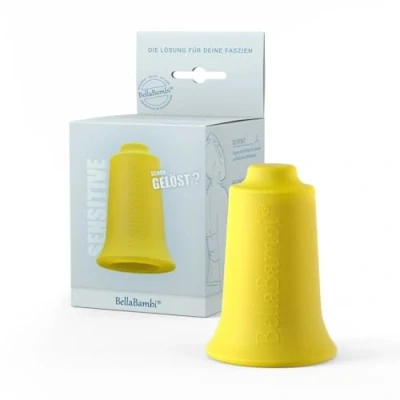 Abbildung von BellaBambi® original Schröpfglas vielseitige Saugglocken Cups für Faszien Massage &amp; Trigger Pointer Ideal Beauty, Sport Wellness Made in Germany Intensität Sensitive Zitronengelb
