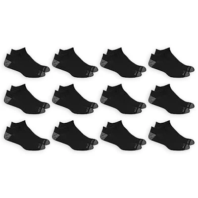 Abbildung von Fruit of the Loom Herren Dual Defense No Show, 12 Stück Lässige Socke, Schwarz, 37.5 46 EU