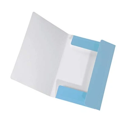 Abbildung von Original Falken Sammelmappe PastellColor. Aus extra starkem Karton mit 3 Klappen und Gummiband für DIN A3 Pastell Farbe Himmel_Blau Aufbewahrungs Zeichen Mappe die Schule