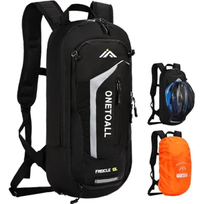 Abbildung von LOCAL LION Fahrradrucksack Skirucksack klein für Damen Herren 12L ultraleicht wasserdicht zum Skifahren Radsport Camping mit Regenschutz grau