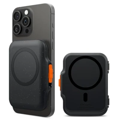Abbildung von Spigen TinTap MagFit+ Magnetischer Kartenhalter Entwickelt für MagSafe mit Verschluss SystemKompatibel iPhone 16/15/14/13/12 Modelle Wallet Schwarz
