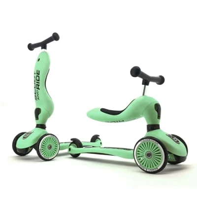 Abbildung von Scoot and Ride Unisex Babys Highway Kick 1 &amp; 2 in Kickboard mit Sitz (Kiwi) 1, 57.5 x 17.5 26.5 cm 3531