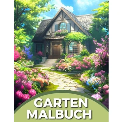 Abbildung von Garten Malbuch: 60 wunderschöne Traumgärten Keine Schattierungen für einfaches Ausmalen! Malbuch Erwachsene zur Entspannung und Stressabbau