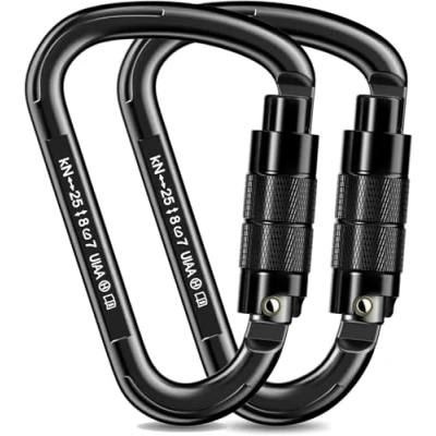 Abbildung von Marouom Aluminium, Kletterkarabiner Karabinerhaken,UIAA Zertifiziert karabiner schwerlast,25KN Auto Locking Klettern Clips,Kletterausrüstung for Bandschlinge,Schaukel,Hängematte,Absei
