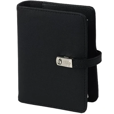 Abbildung von Organizer Agenda Nachfüllbares Ringbuch Loseblatt Binder 6 Löcher Notizbuch Ringbinder Planer Tagebuch Terminplaner Woche Auf Zwei Seiten Nachfüllkalender 2024 2025 2026, B7 Taschenagenda, Schwarz