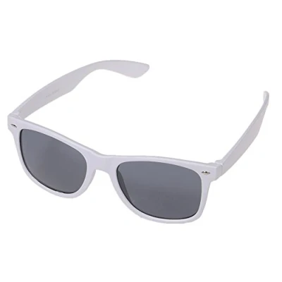 Abbildung von Miobo Sonnenbrillen Party Brillen 1980 style Retro Atzen Nerdbrille Hornbrille Sonnenbrille oder Klarglas Schwarz (Weiss Sonnenbrille)
