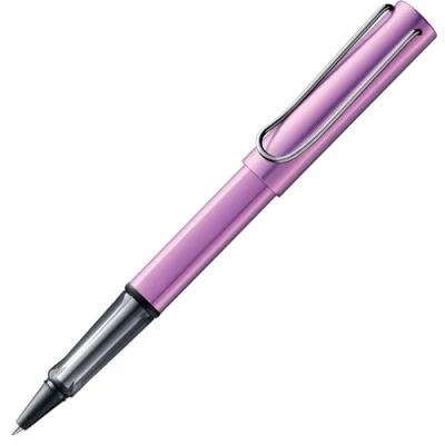 Abbildung von Lamy AL star lilac Tintenroller leichter Stift mit transparenten, ergonomischen Griff &amp; Strichbreite M Gehäuse aus Aluminium Tintenrollermine 63 in schwarz