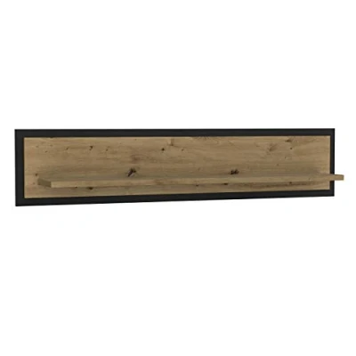 Abbildung von FORTE Trondheim Wandregal, Holzwerkstoff, Artisan Eiche/Schwarz Eiche, 29,6 x 140 23,4 cm