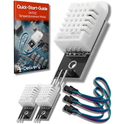 Abbildung von AZDelivery 3x DHT22 AM2302 Temperatursensor und Luftfeuchtigkeitssensor Sensor mit Platine Kabel Set kompatibel Arduino Raspberry Pi inkl. E Book