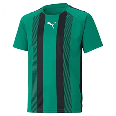 Abbildung von puma Unisex Kinder Teamliga Striped Jersey Jr Shirt, Pepper Green Black White, 176 EU