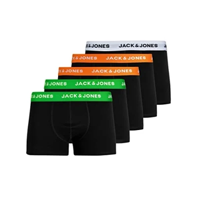 Abbildung von JACK &amp; JONES Herren JACHUEYS Trunks 5 Pack, White/Shocking orange Shocin, L