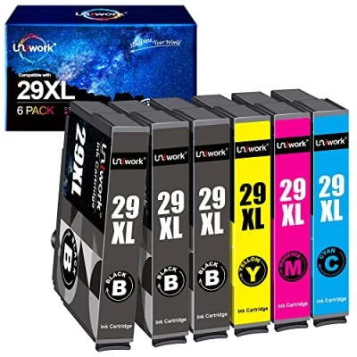 Abbildung von Uniwork Multipack 29 XL Patronen Ersatz für Epson 29XL Druckerpatronen XP 342 332 442 245 352 345 445 235 455 435 432 335 (3 Schwarz,1 Cyan,1 Magenta,1 Gelb)