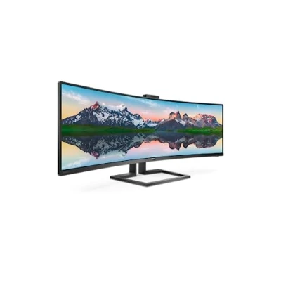 Abbildung von Philips 499P9H 49 Zoll DQHD Curved USB C Docking Monitor, Webcam, höhenverstellbar, HDR400 (5120x1440, 70 Hz, HDMI 2.0, DisplayPort, C, RJ45, Hub) schwarz