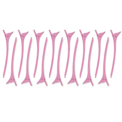 Abbildung von K Pro Haarspangen 15x Haarclips Abteilklammern groß für Friseurbedarf, rosa