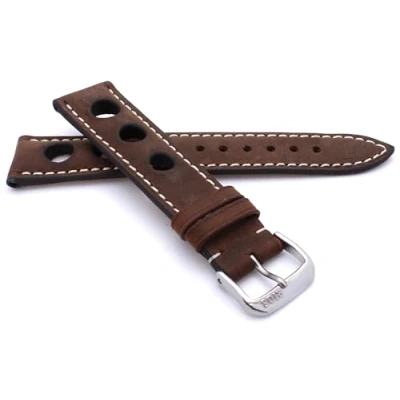 Abbildung von Sulla RIOS1931 Kaluga Rallye Vintage Rindsleder Uhrenarmband handgemacht in Deutschland Robust 20mm Mooreiche