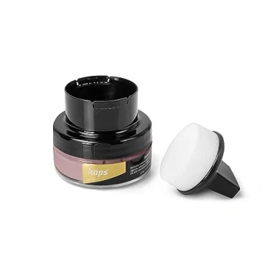 Abbildung von Kaps Professional Schuhpflege Delicate Cream mit Schaumaplikator Schuhcreme &amp; Pflegemittel zur Reinigung und Auffrischung von Naturleder Synthetik (50ml) (143 Malve)