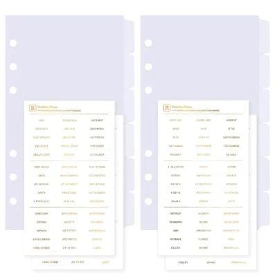 Abbildung von DY.2ten transparent Ordner Trennblätter A6 6 Loch 12 Blätter / 2 Sets, Kunststoff Register Index ​Teiler für Ringbuch,Notizbuch,Planer(17cm x 9.4cm)