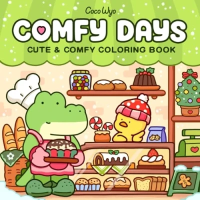 Abbildung von Comfy Days: Coloring Book for Adults and Teens Featuring Super Cute Animal Characters in Cozy Hygge Moments Relaxation (Cozy Spaces Coloring)