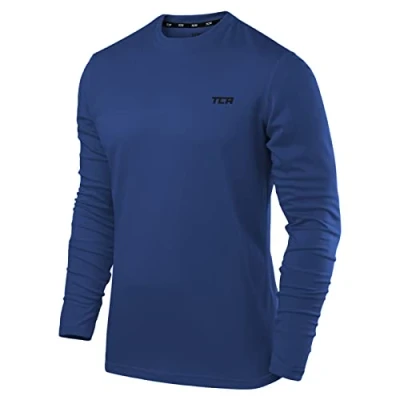 Abbildung von TCA Element Sport Langarmshirt Herren Funktionsshirt mit Rundhalsausschnitt Laufshirt Running Shirt atmungsaktiv Langarm Sportshirt Oberteil Cabernet, XL