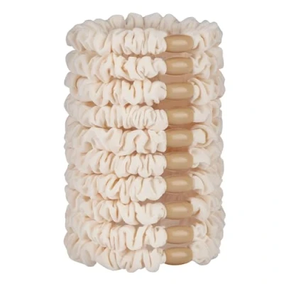 Abbildung von JessLab Scrunchy Haargummis, 10 Stück Seidensatin Haargummis Pferdeschwanzhalter Sanft Elastisch Keine Beschädigung Scrunchies Haarbänder Dehnbar Haarschmuck für Mädchen Frauen Damen, Beige