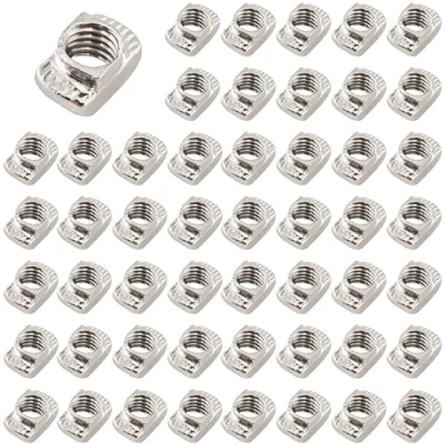 Abbildung von alwaiiz 50 Stück Hammerkopfmutter T Slot Nutmuttern Nut Muttern Hammermutter Hammer Kopf Mutter M5 verzinkt Aluminiumprofil Extrusionsschlitz Europäische Norm(EU20 x 11 6)