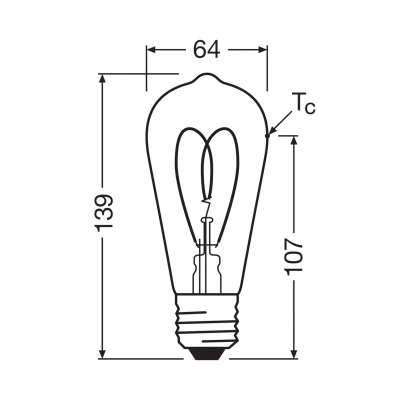 Abbildung von OSRAM LED Vintage ST64 E27 8W 922 Heart Filament gold dim
