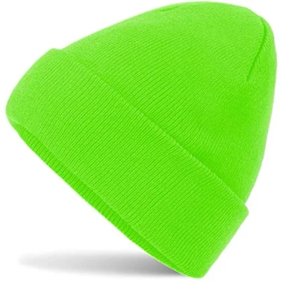 Abbildung von Hatsatar Damen Herren Strickmütze Winter Feinstrick Beanie für Unisex Bündchenmützen Weich &amp; Warm Grün Medium