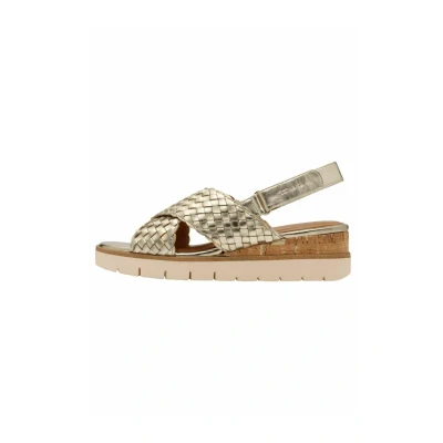 Abbildung von Tamaris Plateausandalette, Damen, Größe: 36, Light gold Schuhe