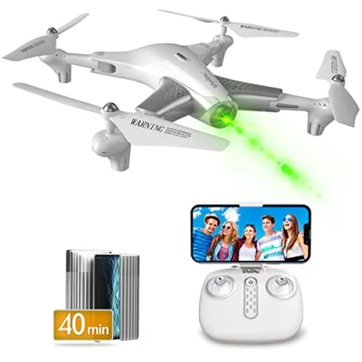 Abbildung von Loolinn Drohne mit Optischer Flusspositionierungstechnologie 40 Minuten lange Flugzeit/Sehr stabiler Flug Quadrocopter Drohnen Kamera HD für Kinder(Ein tolles Geschenk fürs Fest)