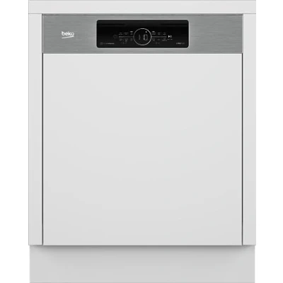 Abbildung von Beko BDSN38440X Einbau Geschirrspüler 60 cm teilintegriert, für 14 Maßgedecke, 3 Spülebenen, 5 Temperaturen, Schnell+, SteamGloss Trocknung, CornerIntense, TrayWash