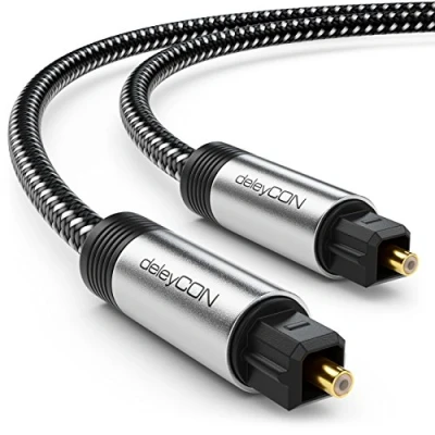 Abbildung von deleyCON 3,0m Toslink Kabel Optisches Digital Audio mit Metallstecker &amp; Nylon Mantel SPDIF Lichtwellenleiter