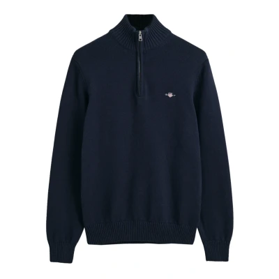 Abbildung von GANT Herren Lässiger Strickpullover Mit Halbem Reißverschluss, Evening Blue, L
