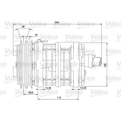 Abbildung von VALEO 700853 Kompressor, Klimaanlage 12V NEW ORIGINAL PART