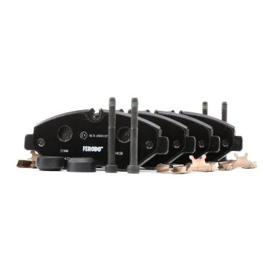 Abbildung von FERODO PREMIER ECO FRICTION FVR4036 Bremsbelagsatz für Verschleißwarnanzeiger vorbereitet mit Bremssattelschrauben, Kolbenclip Zubehör