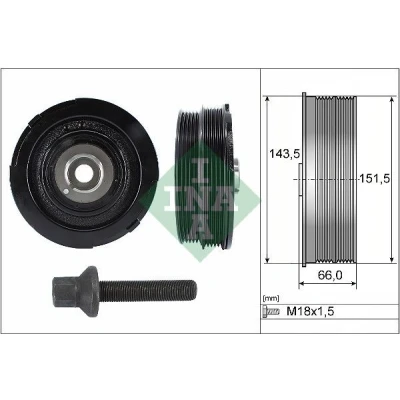 Abbildung von INA 544 0069 20 Riemenscheibensatz, Kurbelwelle BMW: 3 Touring, Saloon