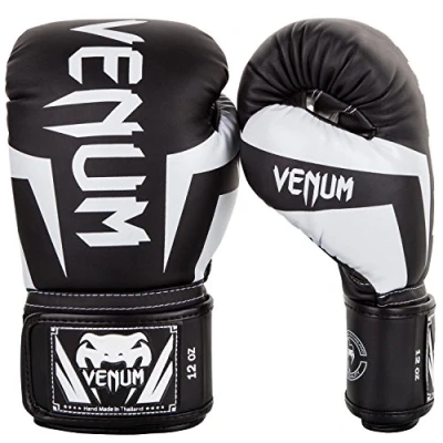 Abbildung von Venum Unisex Elite Boxing Gloves Boxhandschuhe, Schwarz/Weiß, 12 Oz EU