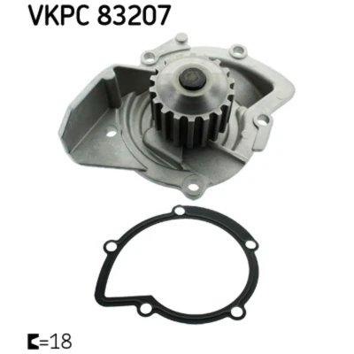 Abbildung von SKF VKPC 83207 Wasserpumpe 18 mit Dichtungen Kunststoff für Zahnriementrieb FORD: Galaxy Mk2 MPV, FOCUS 3 Turnier, C Max 2, CITROËN: C4 Picasso 1