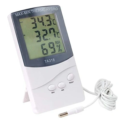 Abbildung von TRIXES Digitales Innen und Außenthermometer mit 2 Sensoren, Alarm, Wettertrend &amp; Temperatur