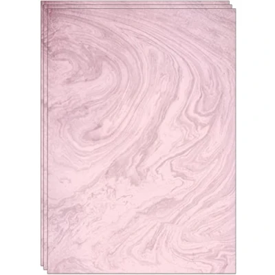 Abbildung von 60 A4 Blatt buntes Marmorpapier, beidseitig bedruckt 90GSM marmoriertes papier Marmor Rosa (Rosa)