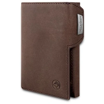 Abbildung von Wolfstrøm Slim Wallet &#039;Svente&#039; I 11 Karten Mini Geldbörse mit Münzfach, RFID Blocker Damen und Herren Portemonnaie klein Credit Card Holder Geldbeutel Vintage Brown