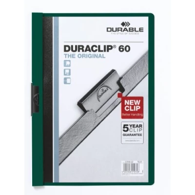 Abbildung von Durable Klemm Mappe Duraclip Original 60 (für 1 Blatt A4), 25 Stück, petrol/dunkelgrün, 220932
