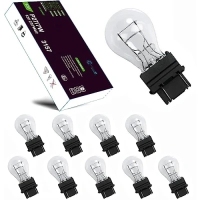 Abbildung von LIGHTWORLD24 10 Stück W2.5x16q P27/7W Glühbirnen Auto Lampe Stoplicht US Typ 3157 27/7W Weiß 12V Glühlampe
