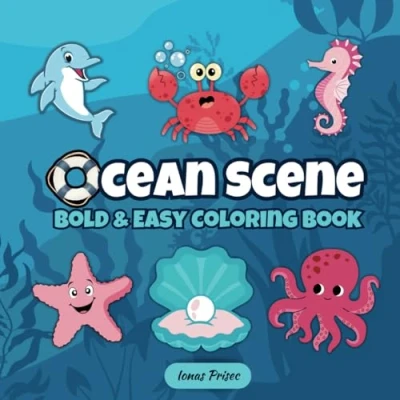 Abbildung von Ocean Scene Coloring Book: 59 Bold &amp; Easy Sea Life Illustrations for Kids and Adults