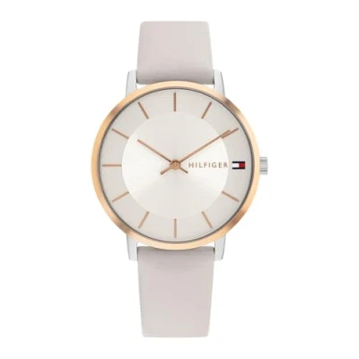 Abbildung von Tommy Hilfiger Classic Uhr, Damen, Größe: One Size, Zweifarbig /silber/weiss/grau