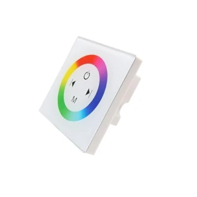 Abbildung von Switian 4 Pin RGB LED Strip Controller Wandschalter, DC 12/24V 288W Glas Design Optik Wand Touch Panel Controller, für Farbwechse