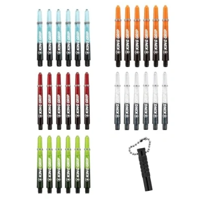 Abbildung von KOTO Dartschäfte Collection Short, 30 Shafts &amp; praktischer Shaft Remover, Nylon