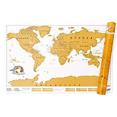 Abbildung von Luckies of London Weltkarte zum Rubbeln Das Original Scratch Map, Original, Groß, 82,5 x 59,4cm